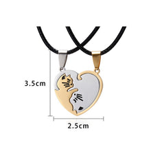 Laden Sie das Bild in den Galerie-Viewer, Katzen-Paar-Halskette Aus Edelstahl