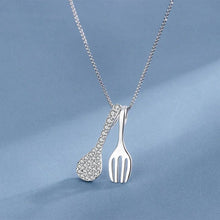 Laden Sie das Bild in den Galerie-Viewer, Kreative Gabel Und Löffel Diamant-Halskette