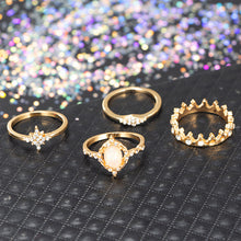 Laden Sie das Bild in den Galerie-Viewer, Krone Stern Mond Knuckle Ring Set(13 Stück)