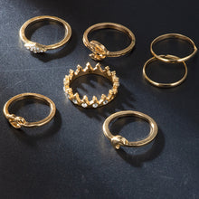Laden Sie das Bild in den Galerie-Viewer, Krone Stern Mond Knuckle Ring Set(13 Stück)