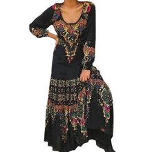 Laden Sie das Bild in den Galerie-Viewer, Langärmliges Kleid Mit Vintage-Print
