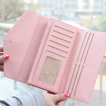 Laden Sie das Bild in den Galerie-Viewer, Lange Geldbörse mit Blumenraute für Damen