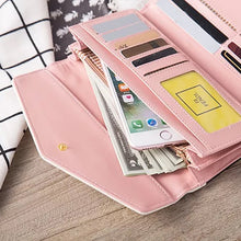 Laden Sie das Bild in den Galerie-Viewer, Lange Geldbörse mit Blumenraute für Damen