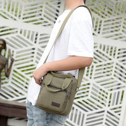 Lässige Umhängetasche aus Segeltuch für Herren im Freien