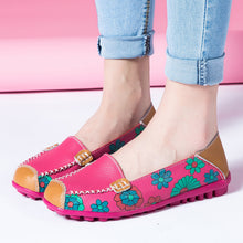 Laden Sie das Bild in den Galerie-Viewer, Lässige flache weiche bedruckte Lederschuhe für Damen