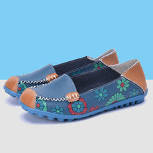 Laden Sie das Bild in den Galerie-Viewer, Lässige flache weiche bedruckte Lederschuhe für Damen
