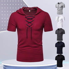 Laden Sie das Bild in den Galerie-Viewer, Lässiges Sommer-T-Shirt mit Kordelzug für Herren