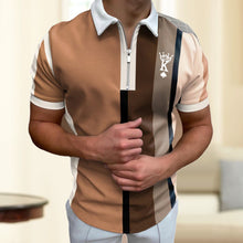 Laden Sie das Bild in den Galerie-Viewer, Lässiges kurzärmliges Poloshirt mit Digitaldruck für Herren