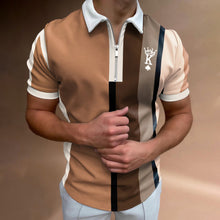 Laden Sie das Bild in den Galerie-Viewer, Lässiges kurzärmliges Poloshirt mit Digitaldruck für Herren
