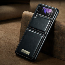 Laden Sie das Bild in den Galerie-Viewer, Luxuriöse Leder Fallschutzhülle für Samsung Galaxy Z Flip 3