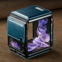 Laden Sie das Bild in den Galerie-Viewer, Luxuriöse Leder Fallschutzhülle für Samsung Galaxy Z Flip 3