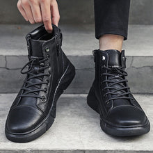 Laden Sie das Bild in den Galerie-Viewer, Modische Lässige Schwarze Lederschuhe