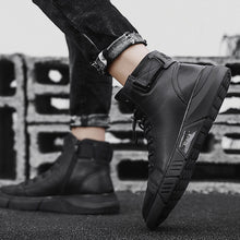 Laden Sie das Bild in den Galerie-Viewer, Modische Lässige Schwarze Lederschuhe