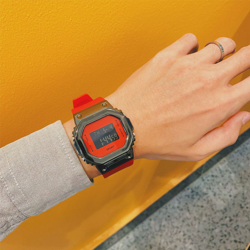 Multifunktionale Wasserdichte Elektronische Uhr Aus Metall