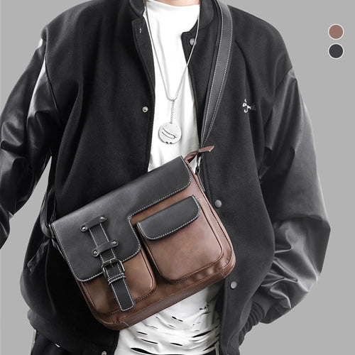 Neue Umhängetasche aus Leder mit mehreren Taschen für Herren