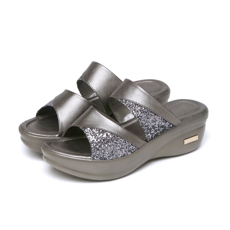 Neue Glänzende Bequeme Sommersandalen