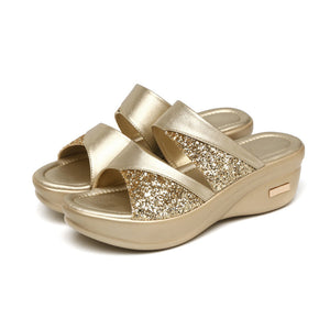 Neue Glänzende Bequeme Sommersandalen