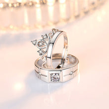 Laden Sie das Bild in den Galerie-Viewer, Offener Kronen-Diamant-Ring für Paare