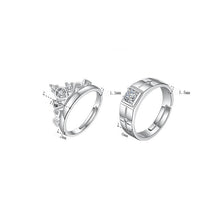 Laden Sie das Bild in den Galerie-Viewer, Offener Kronen-Diamant-Ring für Paare