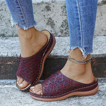 Laden Sie das Bild in den Galerie-Viewer, Orthopädische Fußgewölbe Sandalen aus Leder mit weichem Fußbett
