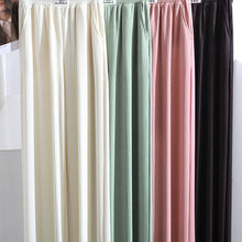 Laden Sie das Bild in den Galerie-Viewer, Damen-Sommerhose mit hoher Taille, drapierter Eisseide und weitem Bein