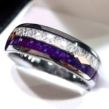 Laden Sie das Bild in den Galerie-Viewer, Personalisierter lila Ring Aus Wolframstahl