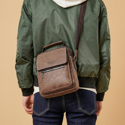 Retro kleine Umhängetasche aus Leder für Herren