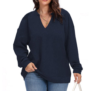 Damen Übergroßer Pullover mit V-Ausschnitt