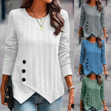 Laden Sie das Bild in den Galerie-Viewer, Langarm-Strickpullover mit Rundhalsausschnitt