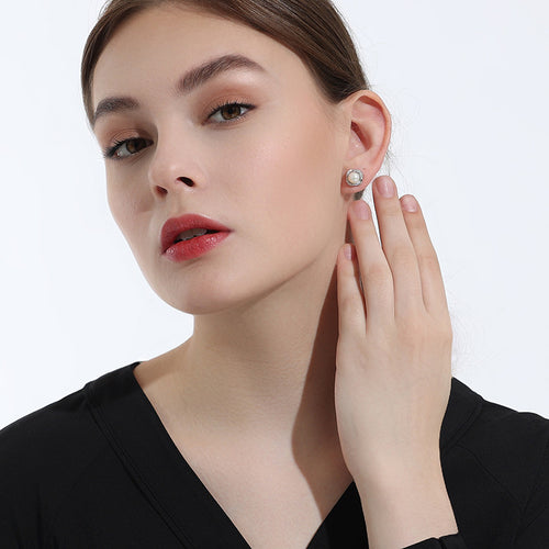 Schlichte Perlen Ohrstecker aus S925-Sterlingsilber