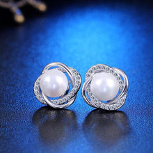 Laden Sie das Bild in den Galerie-Viewer, Schlichte Perlen Ohrstecker aus S925-Sterlingsilber