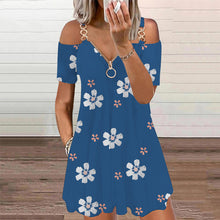 Laden Sie das Bild in den Galerie-Viewer, Sexy Schulterfreies Kleid Mit Reißverschluss