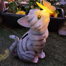 Laden Sie das Bild in den Galerie-Viewer, Solar Katzen Gartendekoration aus Kunstharz