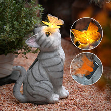 Laden Sie das Bild in den Galerie-Viewer, Solar Katzen Gartendekoration aus Kunstharz