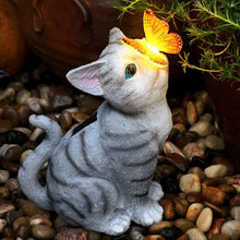 Laden Sie das Bild in den Galerie-Viewer, Solar Katzen Gartendekoration aus Kunstharz