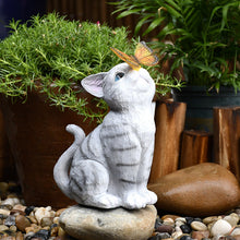 Laden Sie das Bild in den Galerie-Viewer, Solar Katzen Gartendekoration aus Kunstharz