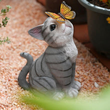 Laden Sie das Bild in den Galerie-Viewer, Solar Katzen Gartendekoration aus Kunstharz