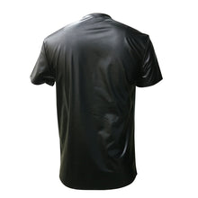 Laden Sie das Bild in den Galerie-Viewer, Sommer Schwarzes Leder-T-Shirt