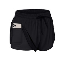 Laden Sie das Bild in den Galerie-Viewer, Sommer Zweilagige Trainingsshorts Mit Kordelzug