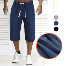 Laden Sie das Bild in den Galerie-Viewer, Sommer einfarbige lässige Leinenshorts für Herren