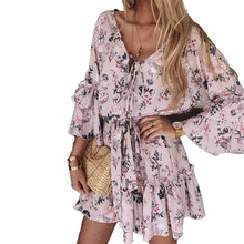 Laden Sie das Bild in den Galerie-Viewer, Sommerliches Blumenkleid Aus Chiffon
