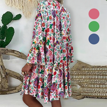 Laden Sie das Bild in den Galerie-Viewer, Stilvolles Blumenkleid Mit V-Ausschnitt