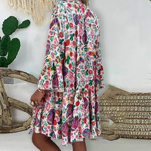 Laden Sie das Bild in den Galerie-Viewer, Stilvolles Blumenkleid Mit V-Ausschnitt