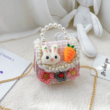 Laden Sie das Bild in den Galerie-Viewer, Süße Handtasche mit Perle aus Baumwolle für Kinder