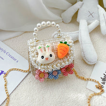 Laden Sie das Bild in den Galerie-Viewer, Süße Handtasche mit Perle aus Baumwolle für Kinder