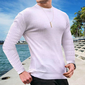 Schmales T-Shirt aus Baumwolle mit Waffelmuster