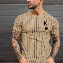 Laden Sie das Bild in den Galerie-Viewer, Gestreiftes Sommer-T-Shirt für Herren mit Rundhalsausschnitt