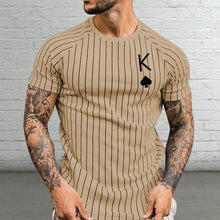 Laden Sie das Bild in den Galerie-Viewer, Gestreiftes Sommer-T-Shirt für Herren mit Rundhalsausschnitt