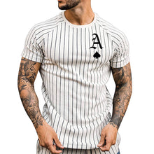 Laden Sie das Bild in den Galerie-Viewer, Gestreiftes Sommer-T-Shirt für Herren mit Rundhalsausschnitt