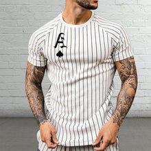 Laden Sie das Bild in den Galerie-Viewer, Gestreiftes Sommer-T-Shirt für Herren mit Rundhalsausschnitt